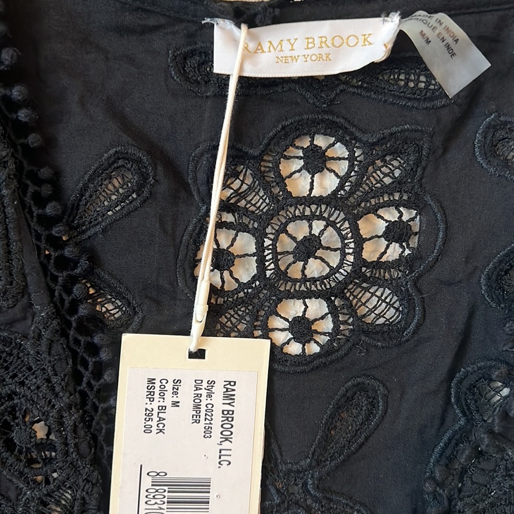 RAMY BROOK DIA 100%COTTON LONG SLEEVE ROMPER black - Picture 7 of 13